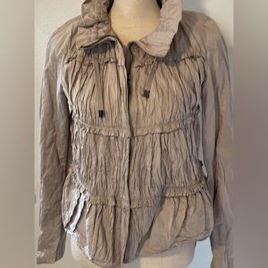 Womens Zara pleated zipper front Jacket blouse rare top, Size S